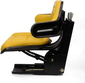 img 1 attached to 🪜 Premium Universal Tractor Suspension Seat: Adjustable Sliding Rails, Waffle Style - Fits John Deere, Ford/New Holland, Massey Ferguson, Kubota (Yellow)