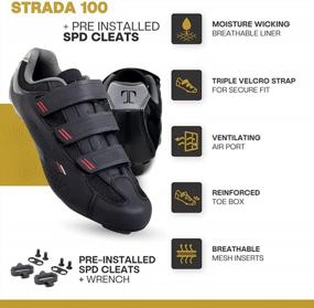 img 3 attached to Men'S Indoor Cycling Shoes With Cleats Pre-Installed - Tommaso Strada Optimized For Peloton, Echelon & Bowflex Spin Bikes - Ready To Ride With Look Delta Or SPD Compatibility
