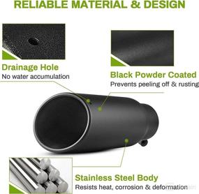 img 2 attached to 🚗 AUTOSAVER88 3 Inch Inlet Black Exhaust Tip - Universal Fit, Stainless Steel, Powder Coated Finish