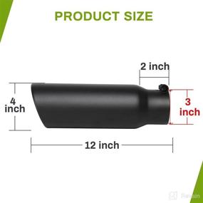 img 1 attached to 🚗 AUTOSAVER88 3 Inch Inlet Black Exhaust Tip - Universal Fit, Stainless Steel, Powder Coated Finish