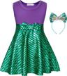 jurebecia mermaid princess costume for girls with bow headband - perfect for dress-up and playtime logo