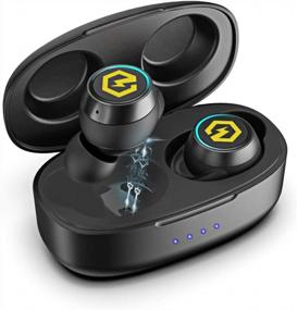 img 4 attached to PowerLocus PLX2 True Wireless Earbuds: Bluetooth V5.0 Hi-Fi Stereo Headphones W/ IPX5 Waterproof For IPhone, Samsung, Laptop & Tablets