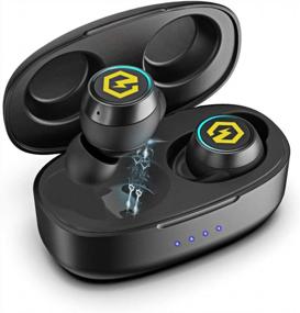 img 4 attached to Настоящие беспроводные наушники PowerLocus PLX2: стереонаушники Bluetooth V5.0 Hi-Fi с водонепроницаемостью IPX5 для iPhone, Samsung, ноутбуков и планшетов