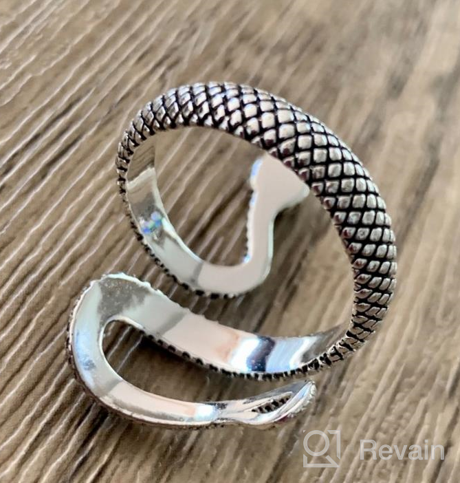 img 1 attached to Add A Touch Of Gothic Elegance With Sovesi'S Adjustable Gold And Silver Snake Ring For Men And Women review by Jesse Runninger