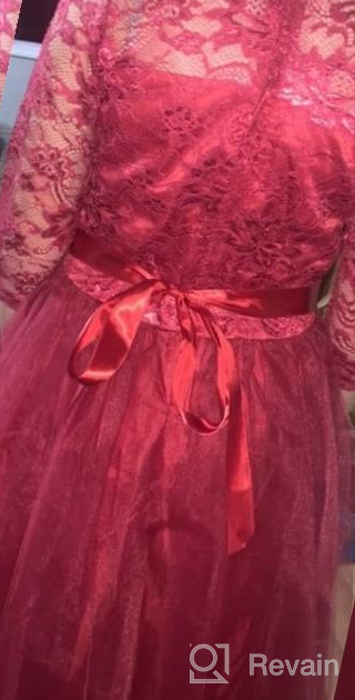 img 1 attached to Bridesmaid Embroidered Communion Princess Burgundy Girls' Dress: Elegant and Special Occasion Clothing review by Amy Bell