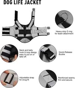 img 1 attached to 🐶 Ultimate Dog Life Jacket: Superior Buoyancy & Rescue Handle, Reflective for Safety, Durable Lightweight - Adjustable Swimsuit & Floatation Vest for Small Medium Dogs