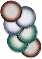 6-inch porcelain appetizer plates, stone texture serving dishes for salad, desserts & snacks (set of 6 - assorted colors) logo