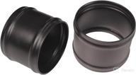 🔌 ronteix 2.5 inch aluminum pipe joiner tube intercooler coupler silicone hose adapter - 2-pack, black powder coated, 2" length logo