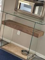 img 1 attached to Narrow & Stylish Glass Console Table With Storage: Ideal For Modern Interiors, Small Spaces & Multiple Uses review by David Baer