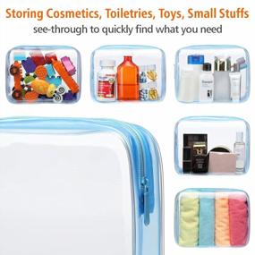 img 1 attached to Travel With Ease: 3 Pack TSA Approved Clear Toiletry Bags From PACKISM In Blue For Men And Women.