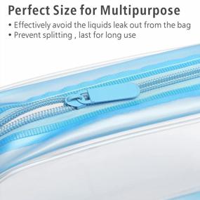 img 2 attached to Travel With Ease: 3 Pack TSA Approved Clear Toiletry Bags From PACKISM In Blue For Men And Women.