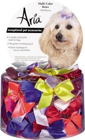 img 4 attached to Aria Multi Colored Bows 100 Piece Canisters Dogs