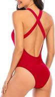 upopby athletic swimsuit crisscross racerback women's clothing : swimsuits & cover ups logo