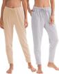 women's femofit cotton/modal/fleece pajama pants sleepwear bottoms s-xl (1-2 pack) logo