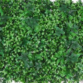 img 1 attached to 12 кв. футов Ассорти из листьев плюща Mix Greenery Garden Wall Mat, внутренняя / наружная листва с защитой от ультрафиолета - 4 искусственных панели от Efavormart