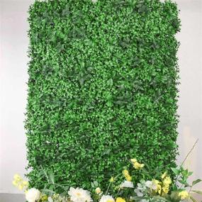 img 2 attached to 12 кв. футов Ассорти из листьев плюща Mix Greenery Garden Wall Mat, внутренняя / наружная листва с защитой от ультрафиолета - 4 искусственных панели от Efavormart