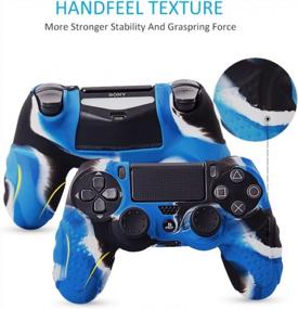 img 3 attached to CHINFAI PS4 Controller DualShock4 Skin Grip Anti-Slip Silicone Cover Protector Case For Sony PS4/PS4 Slim/PS4 Pro Controller With 8 Thumb Grips (Camou-Blue)