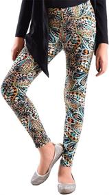 img 4 attached to Dinamit Jeans Printed Leggings Indigo Girls' Clothing : Leggings