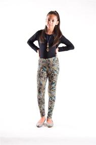 img 3 attached to Dinamit Jeans Printed Leggings Indigo Girls' Clothing : Leggings