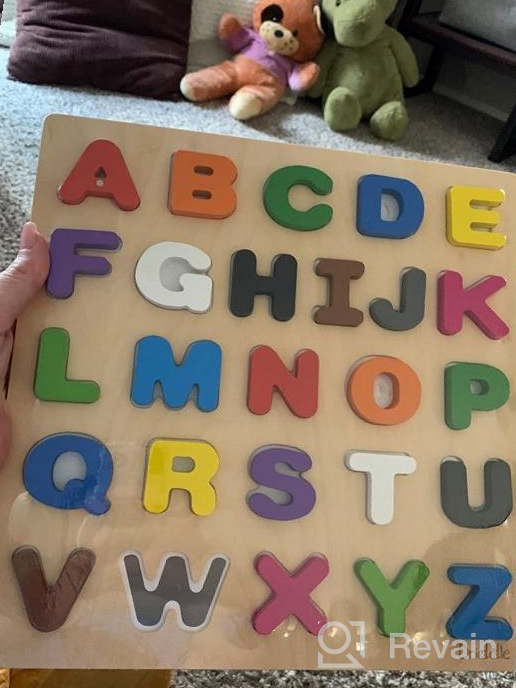img 1 attached to 🔠 Driddle Magnetic Wooden Alphabet Puzzle - Boost ABC & Color Learning with Montessori-inspired Toddler Educational Toy review by Bob Taylor