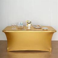 gold 6ft metallic rectangular spandex table cover for weddings, kitchens & dining events - efavormart logo