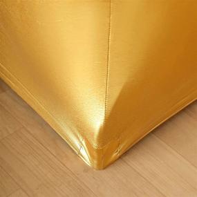 img 1 attached to Gold 6FT Metallic Rectangular Spandex Table Cover For Weddings, Kitchens & Dining Events - Efavormart