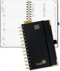 img 4 attached to POPRUN Academic Planner 2022-2023 Purse Size 4.25" X 6.75" - Small Planner July 2022 - June 2023 With Hourly Schedule & Vertical Weekly Layout, Monthly Calendars, Hardcover - Black