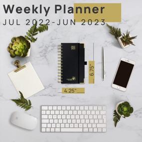 img 3 attached to POPRUN Academic Planner 2022-2023 Purse Size 4.25" X 6.75" - Small Planner July 2022 - June 2023 With Hourly Schedule & Vertical Weekly Layout, Monthly Calendars, Hardcover - Black