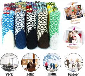 img 1 attached to YZKKE Women'S Vintage Winter Wool Crew Socks - 5-Pack Of Soft, Thick, And Warm Knit Socks In Multicolor - One Size Fits All