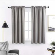 anjee blackout kitchen curtains for kids bedroom 45 inches length grey solid plain window blackout curtains thermal insulated drapes 2 panels gray rod pocket drapery, space grey 38x45 inches логотип