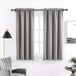 anjee blackout kitchen curtains for kids bedroom 45 inches length grey solid plain window blackout curtains thermal insulated drapes 2 panels gray rod pocket drapery, space grey 38x45 inches logo