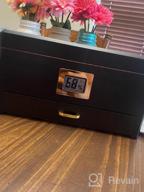 img 1 attached to Spanish Cedar-Lined Cigar Humidor With Digital Hygrometer - Holds 35 To 50 Cigars, Includes Cedar Divider, Cutter, Ashtray, And Humidifier - Perfect Father'S Day Gift review by John Ford