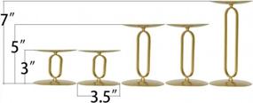 img 3 attached to Set Of 5 Smtyle Gold Iron Candle Holders With 3.5" Diameter - Ideal For Round Pillar LED Candles And Candelabras