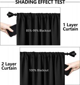 img 2 attached to WONTEX Blackout Curtains With Thermal Insulation - Noise Reducing And Sun Blocking Window Panels For Bedroom And Living Room, Set Of 2, 52 X 63 Inch, Black