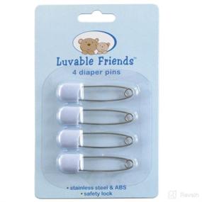 img 1 attached to 🧷 Luvable Friends Set of 4 Diaper Pins in Blue (Discontinued by Manufacturer)