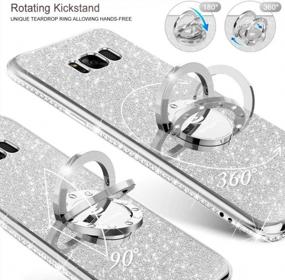 img 2 attached to Glitter Galaxy S8 Case With Kickstand And Bling Diamond Rhinestone Bumper For Women And Girls - Silver