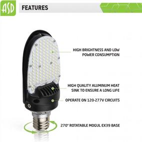 img 1 attached to Светодиодная лопастная лампа ASD 75 Вт (эквивалент 120 Вт MHL) 5000K Дневной свет 8507 лм 120-277 В UL и DLC - Светодиодная лампа для кукурузы для наружного освещения