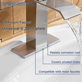 img 1 attached to Stainless Steel Sink Hole Cover For Kitchen Or Bathroom - Greenspring 6-Inch Brushed Nickel Deck Plate For 4" Holes, Vanity, Square Escutcheon, And Single Hole Mixer Taps