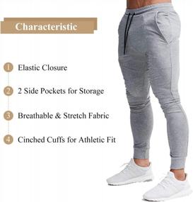 img 3 attached to Stay Comfortable And Stylish During Workouts With WATERWANG Men'S Slim Jogger Pants - Perfect For Running, Exercise And Gym Sessions!