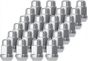 img 4 attached to Set Of 24 DPAccessories D3118-HT-2305 Chrome 14X1.5 Closed End Bulge Acorn Lug Nuts For Aftermarket Wheels