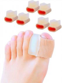 img 4 attached to Povihome 6 Pack Gel Toe Spacer Separators(0.6'' Thick), Bunion Corrector For Overlapping Toe (1St/2Nd Toe), Silicone Toe Spacers With Soft Gel Lining For Hallux & Bunion Pain Relief