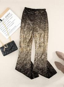 img 2 attached to AZOKOE Women'S High-Waisted Sequin Palazzo Lounge Pants With Wide Bell Bottom Trousers