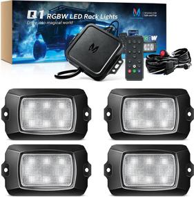 img 4 attached to Enhance Your Vehicle'S Appearance With MICTUNING Q1 RGBW LED Rock Lights - 4 Pods Of Multicolor Underglow Lighting With Bluetooth Controller, Music Mode, And Complete Wiring Kit