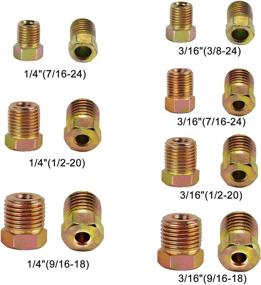 img 3 attached to 🛠️ 35 PCS Brake Line Fitting Kit - Muhize Brake Line Nuts Assortment for 3/16" (19 Fittings) and 1/4" (16 Fittings) Inverted Flares Brake Line Tube