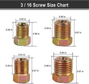 img 2 attached to 🛠️ 35 PCS Brake Line Fitting Kit - Muhize Brake Line Nuts Assortment for 3/16" (19 Fittings) and 1/4" (16 Fittings) Inverted Flares Brake Line Tube