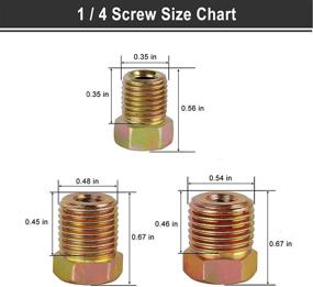 img 1 attached to 🛠️ 35 PCS Brake Line Fitting Kit - Muhize Brake Line Nuts Assortment for 3/16" (19 Fittings) and 1/4" (16 Fittings) Inverted Flares Brake Line Tube