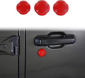 img 4 attached to Red Hoolcar Exterior Door Key Jack Trim 🔑 Cover for 2018-2021 Jeep Wrangler JL JLU & Gladiator JT