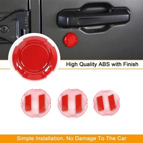 img 2 attached to Red Hoolcar Exterior Door Key Jack Trim 🔑 Cover for 2018-2021 Jeep Wrangler JL JLU & Gladiator JT