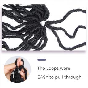 img 1 attached to New Faux Locs Crochet Hair - 12 Inch, 1B; Pre-Looped, Short Soft Locs Braids - Pack Of 6 With 120 Strands - By Niseyo