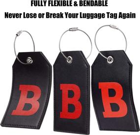 img 1 attached to Leather Luggage Tag Travel Bag Tag Fully Bendable 1 Pcs Set By Casmonal Initial
